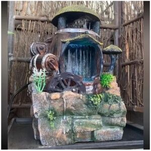 🪞 NWT indoor rock lights waterfall fountain soothing therapeutic home decor